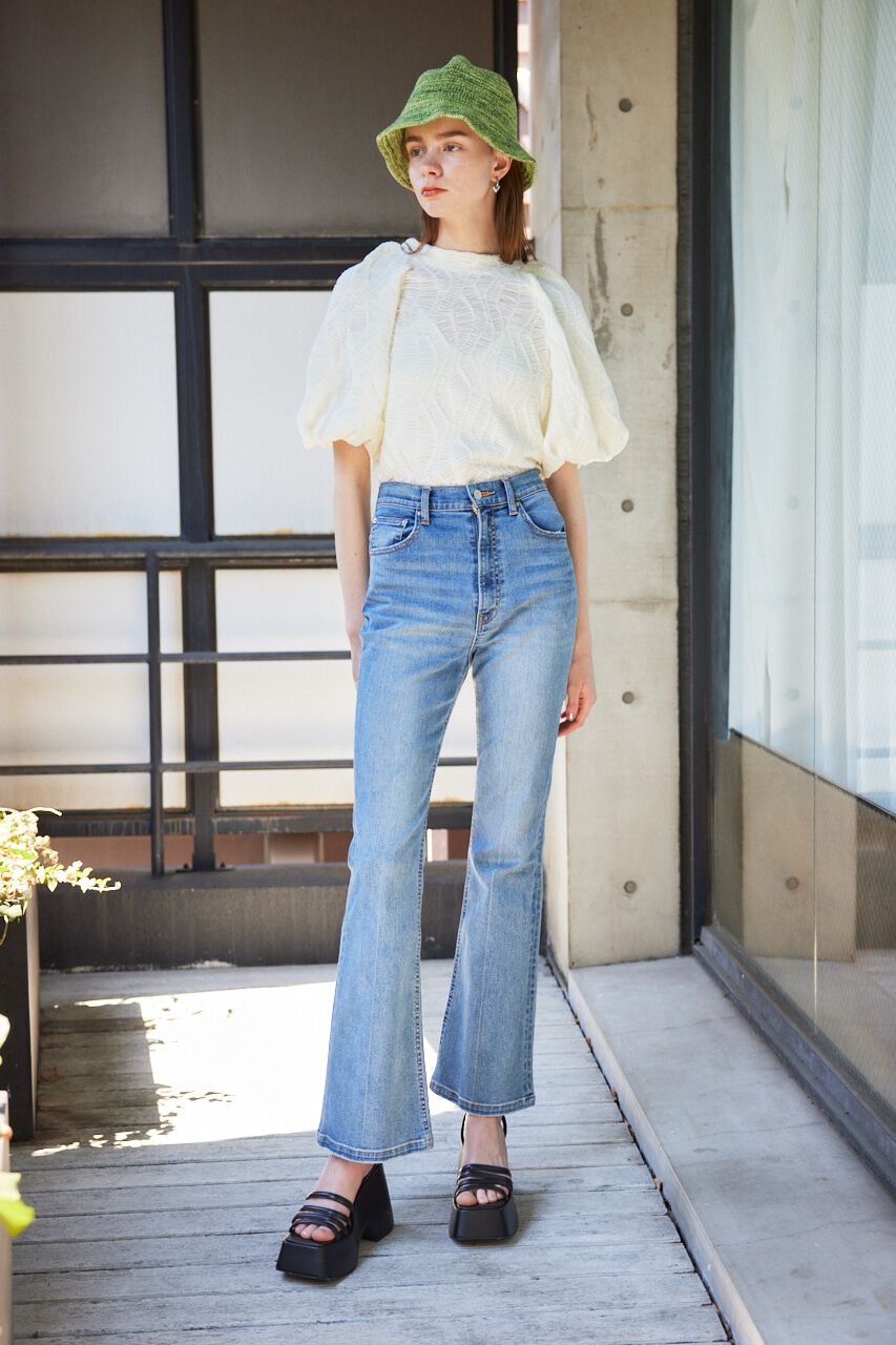 SLY「CUT LACE PUFF SLEEVE トップス」|Tシャツ・カットソー|