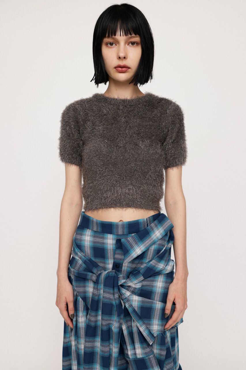 SLY「SHAGGY TINY Tシャツ」|ニット・セーター|L/BLK1