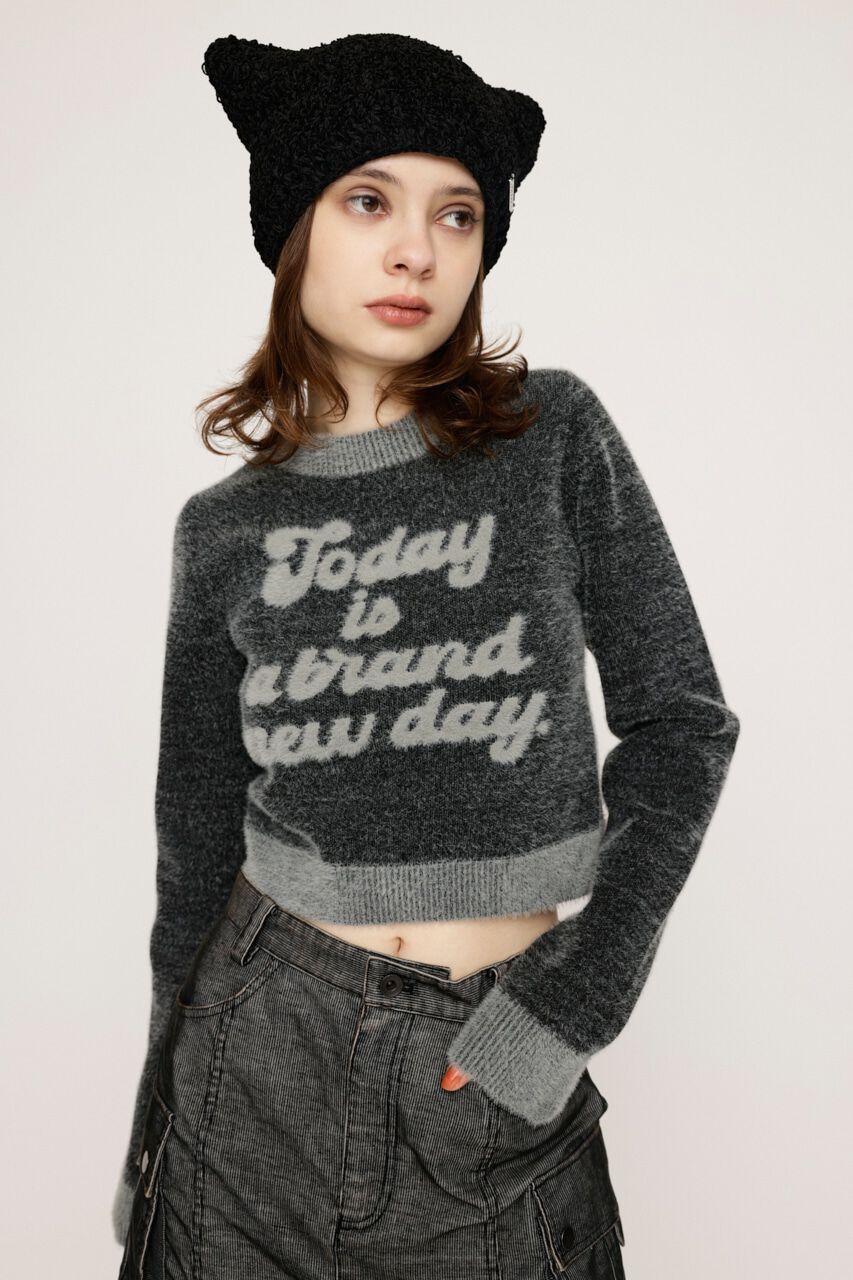 SLY「JQ LOGO MINKY CROP KNIT トップス」|ニット・セーター|