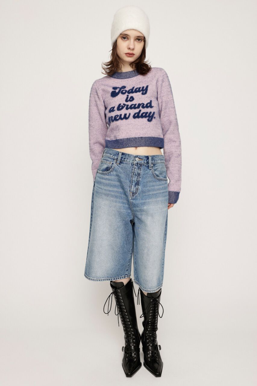 SLY「JQ LOGO MINKY CROP KNIT トップス」|ニット・セーター|