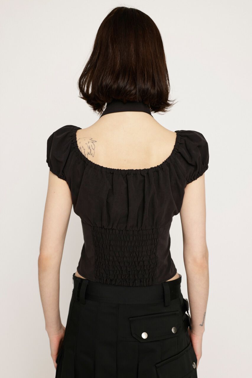 SLY「FRONT BUTTON GATHER TIE トップス」|シャツ・ブラウス|