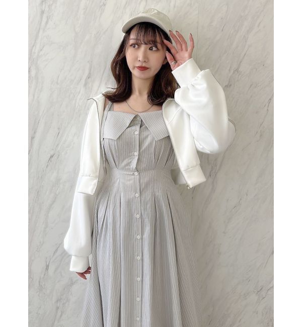 dazzlin「ウエストタックオフショルシャツワンピース」|ワンピース|
