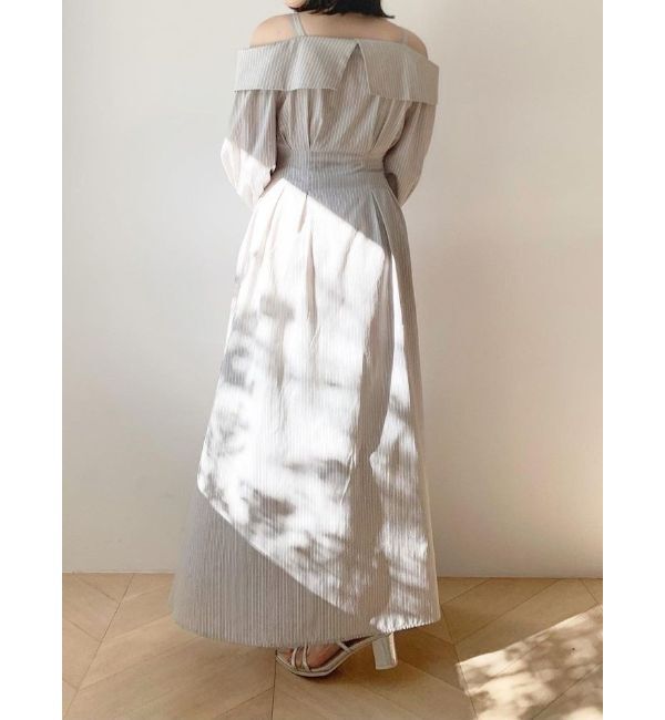 dazzlin「ウエストタックオフショルシャツワンピース」|ワンピース|