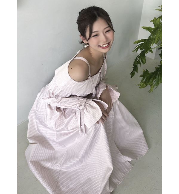 dazzlin「ウエストタックオフショルシャツワンピース」|ワンピース|