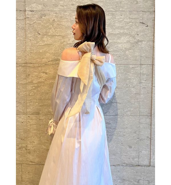 dazzlin「ウエストタックオフショルシャツワンピース」|ワンピース|