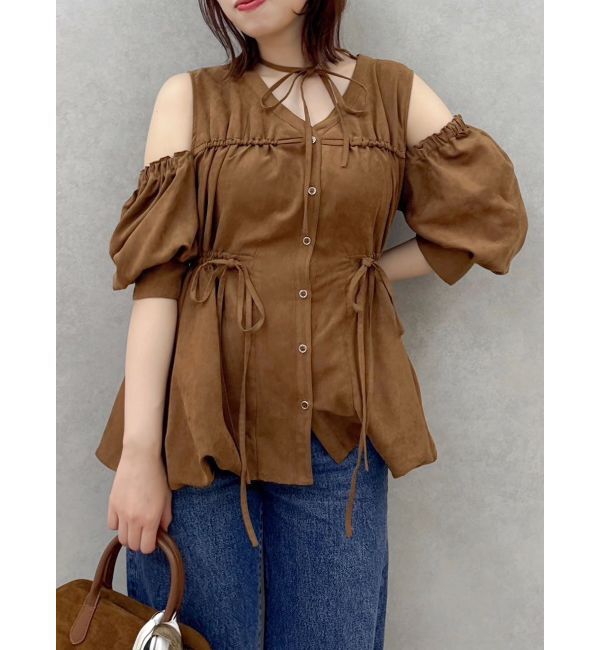 dazzlin「ギャザーバルーンペプラムブラウス」|シャツ・ブラウス|