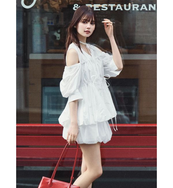 dazzlin「ギャザーバルーンペプラムブラウス」|シャツ・ブラウス|