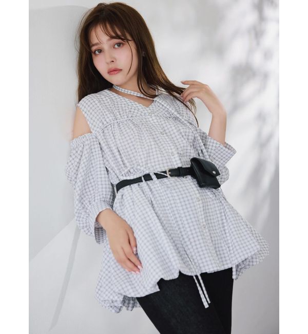 dazzlin「ギャザーバルーンペプラムブラウス」|シャツ・ブラウス|