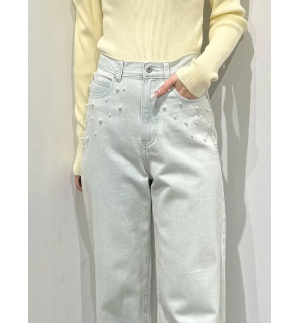 MERCURYDUO「パールデニムパンツ」|デニム|