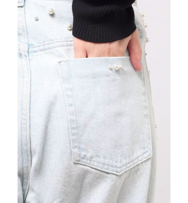 MERCURYDUO「パールデニムパンツ」|デニム|