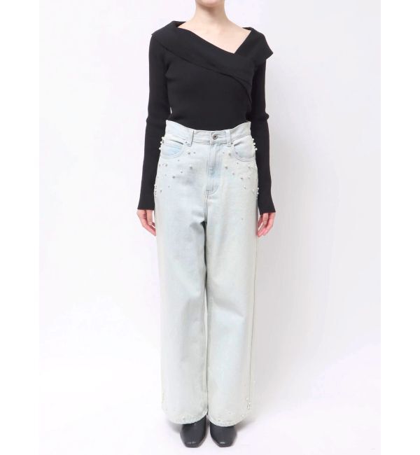 MERCURYDUO「パールデニムパンツ」|デニム|