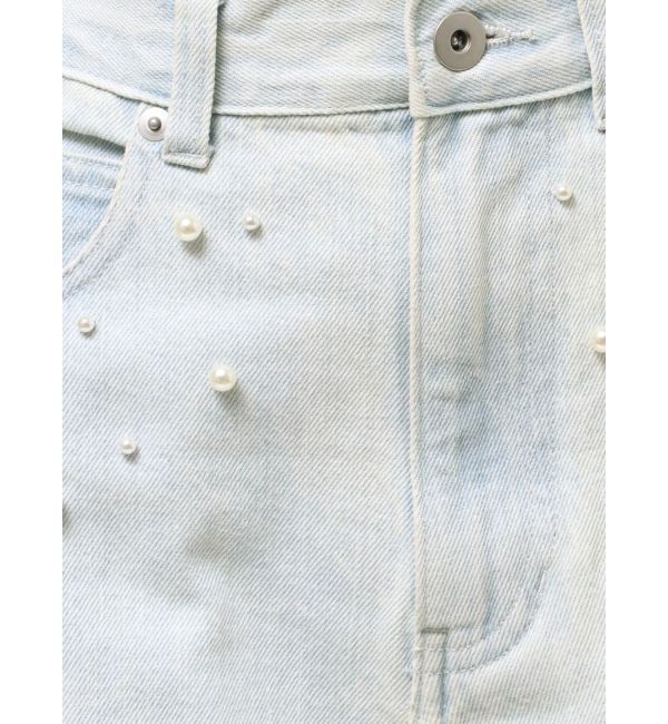 MERCURYDUO「パールデニムパンツ」|デニム|
