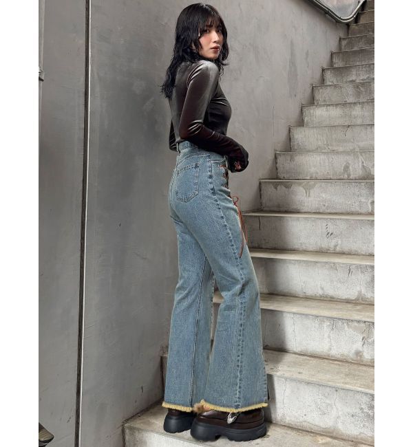 MURUA「シャンブレーベロアトップス」|Tシャツ・カットソー|