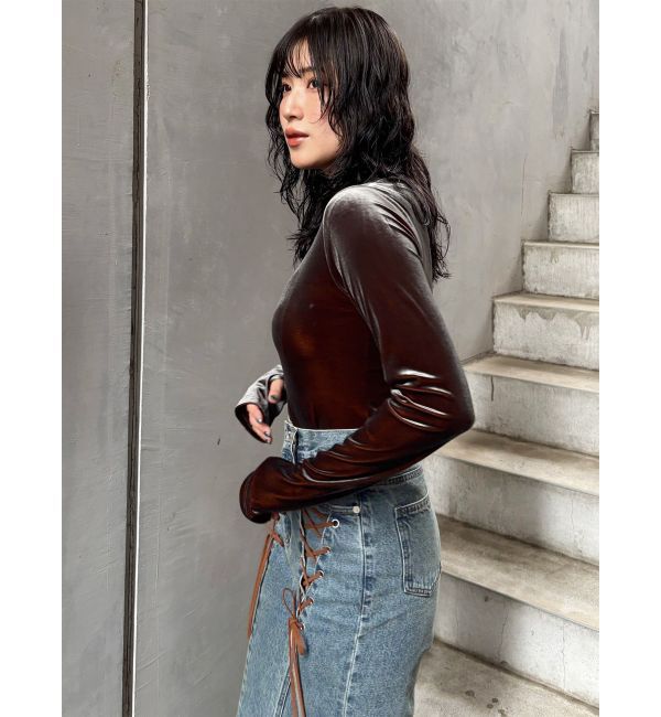 MURUA「シャンブレーベロアトップス」|Tシャツ・カットソー|