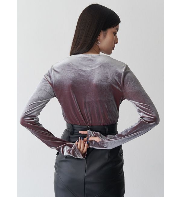 MURUA「シャンブレーベロアトップス」|Tシャツ・カットソー|