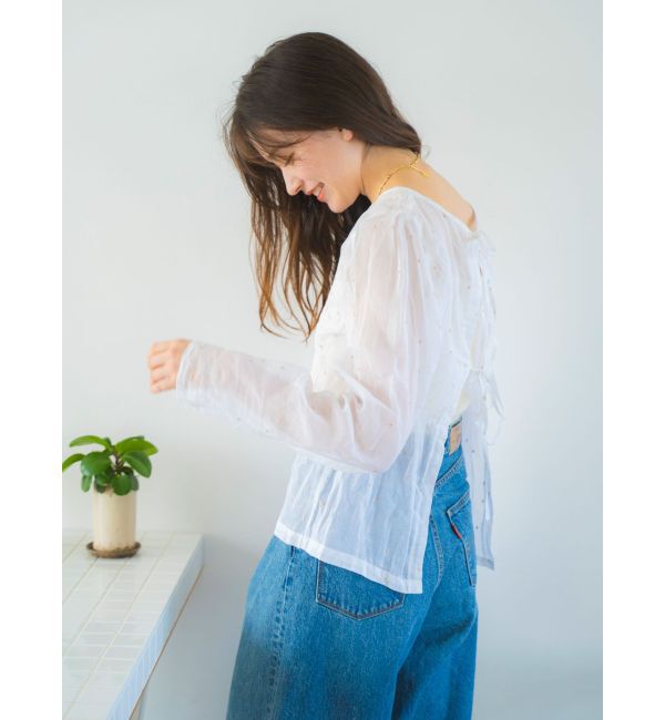 Ungrid「コットンオーガンジー2Wayブラウス」|シャツ・ブラウス|