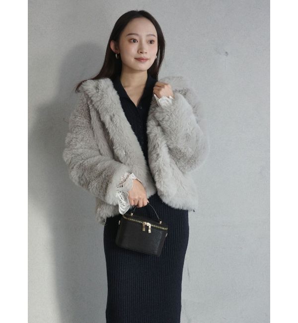 LAGUNAMOON「ラメブレンドレースカフスニットワンピース」|ワンピース|