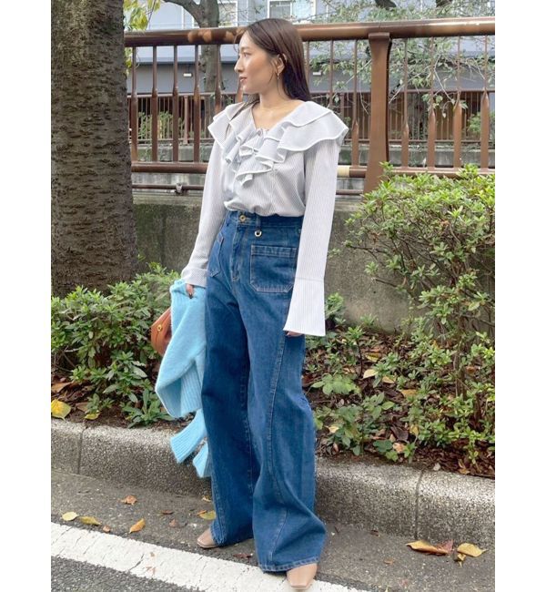LAGUNAMOON「ラッフルパイピングブラウス」|シャツ・ブラウス|