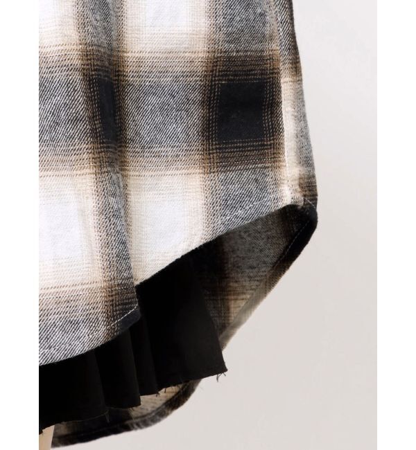 EVRIS「フードチェックオーバーサイズシャツ【セットアップ着用可能】」|シャツ・ブラウス|