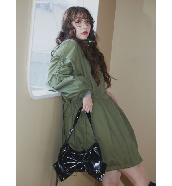 jouetie「ギャザーリボンモッズコート」|ミリタリー・モッズコート|