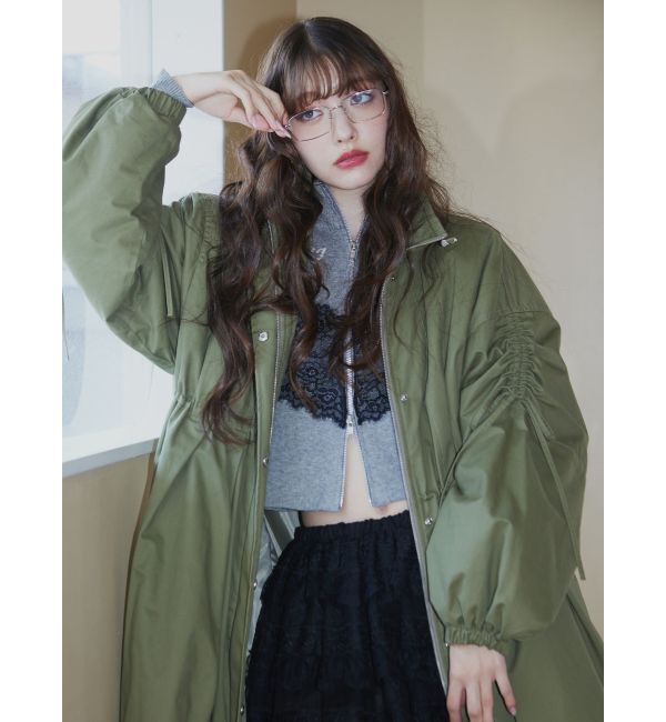 jouetie「ギャザーリボンモッズコート」|ミリタリー・モッズコート|