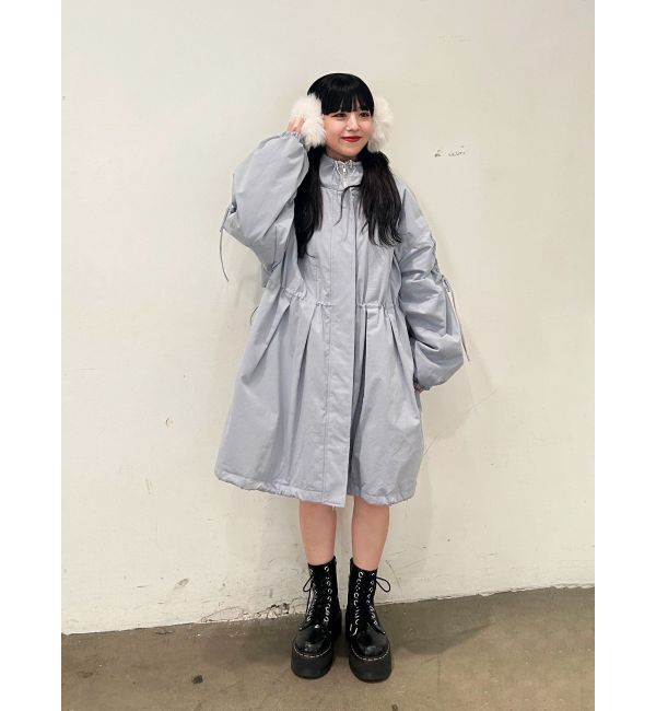 jouetie「ギャザーリボンモッズコート」|ミリタリー・モッズコート|ブルー
