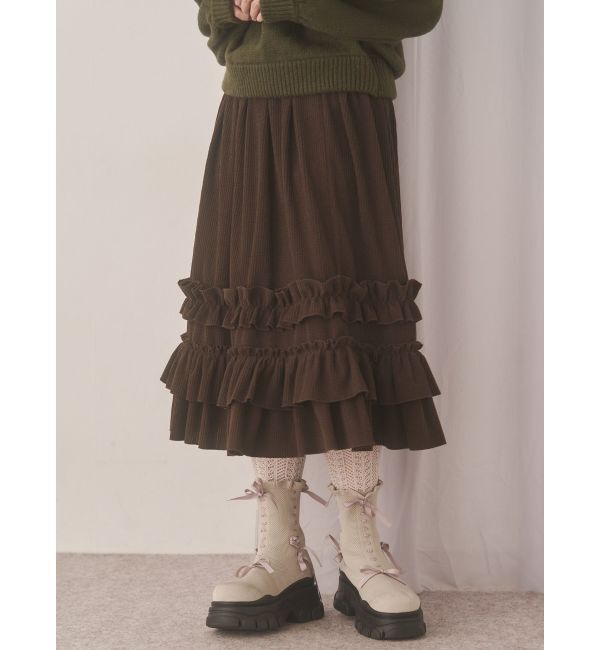 merry jenny「コーデュロイフリルタックスカート」|スカート|
