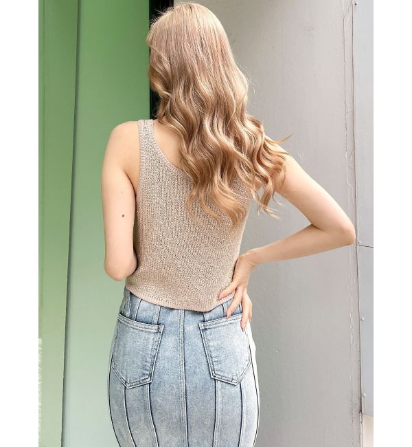 GYDA「ラメスパンコールLOOSEニットタンクトップ」|ニット・セーター|