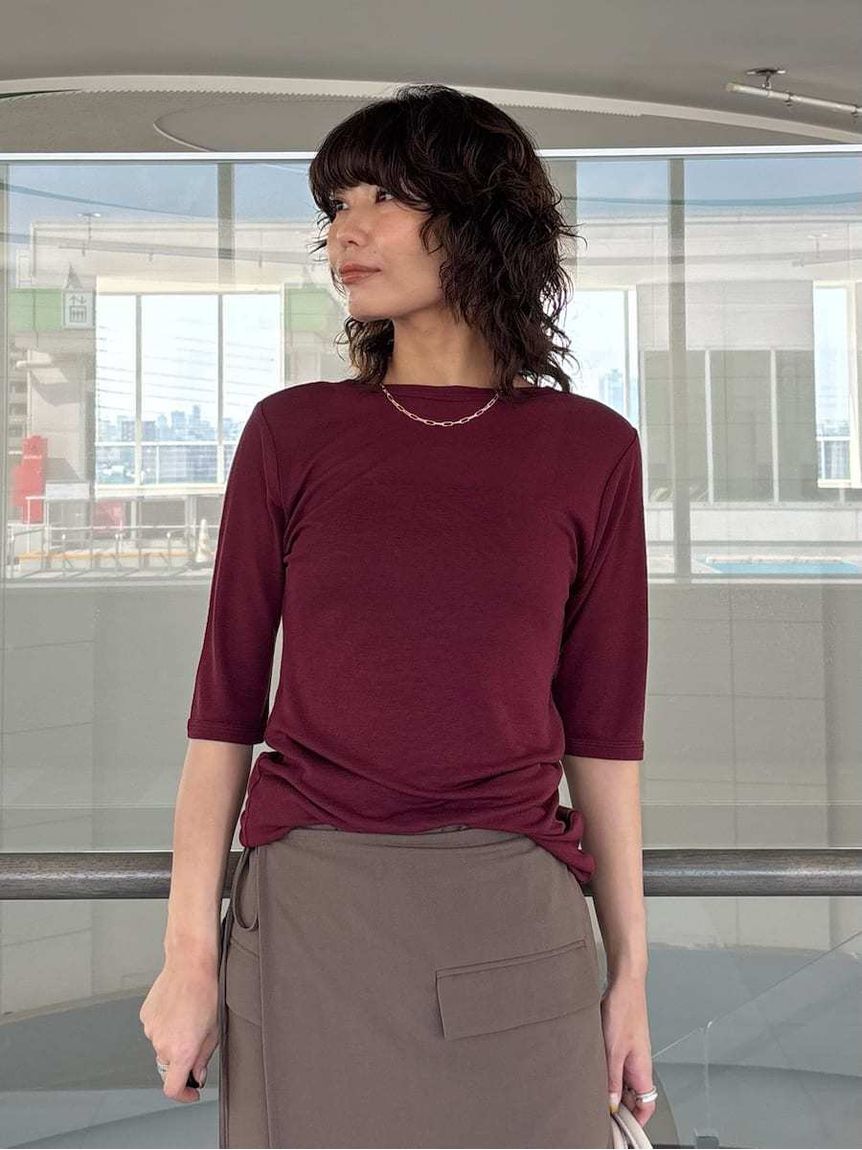 Mila Owen「ボートネック後ろあきハーフスリーブT」|Tシャツ・カットソー|BRD