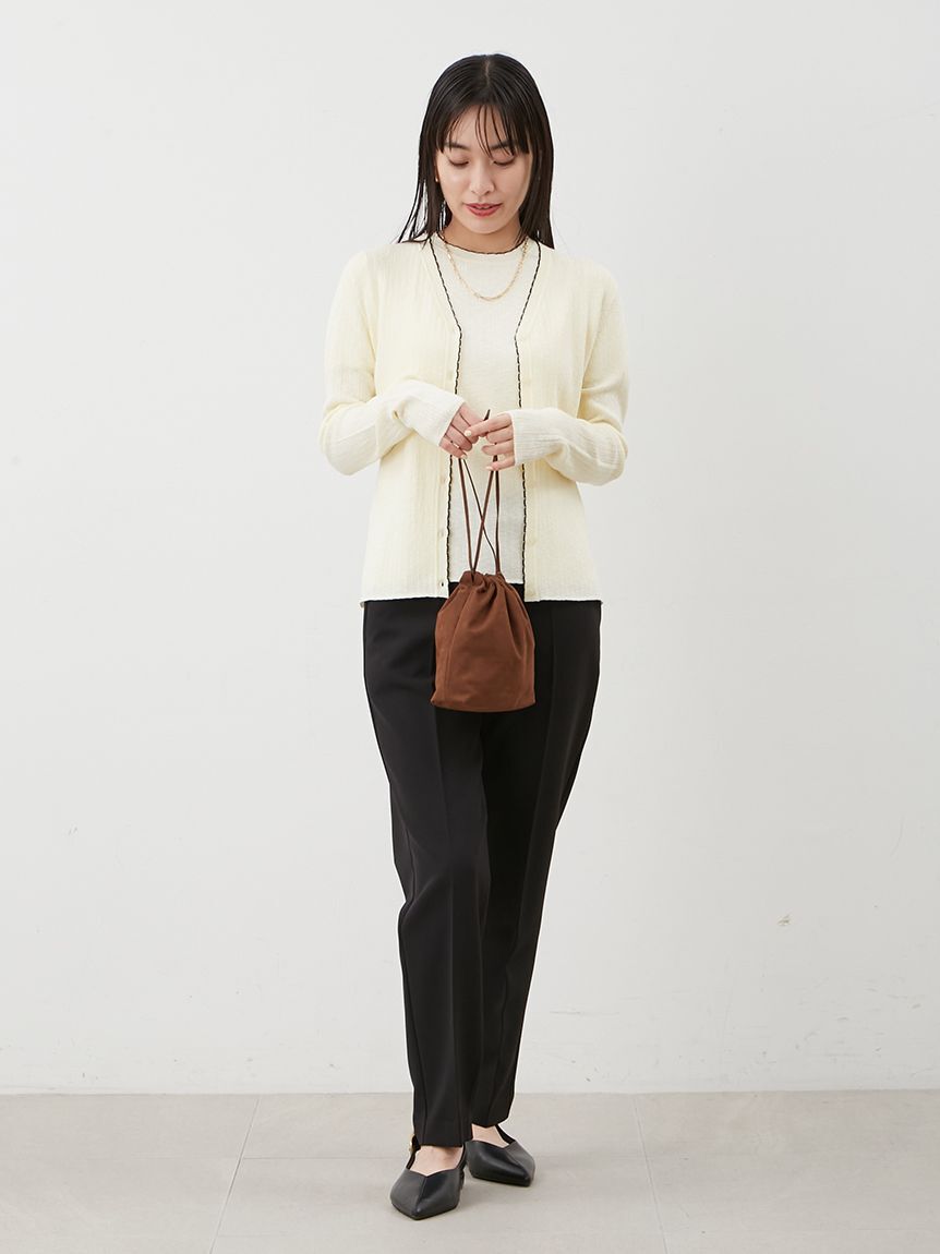 Mila Owen「【セットアップ対応】スカラップデザインアンサンブル半袖プルオーバー」|Tシャツ・カットソー|