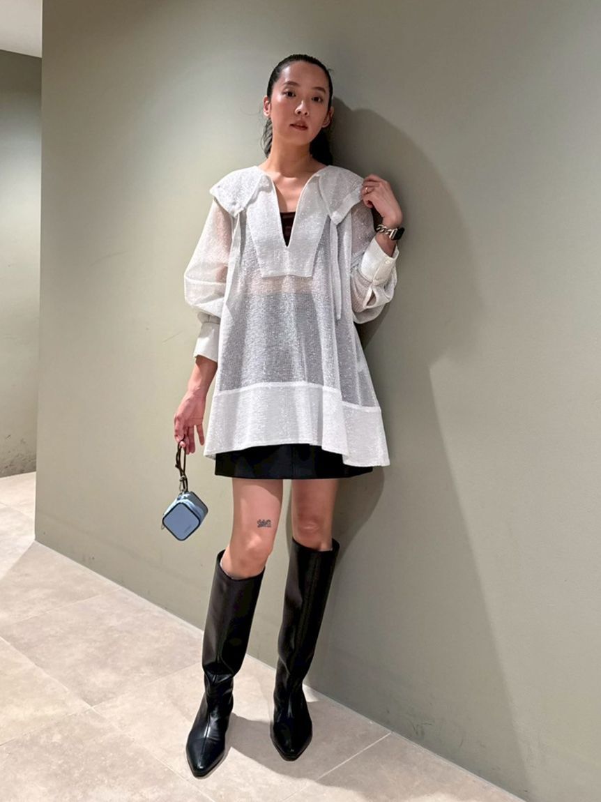 emmi atelier「ラメメッシュブラウス」|シャツ・ブラウス|