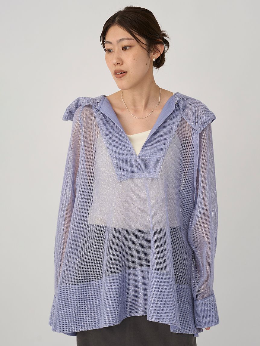emmi atelier「ラメメッシュブラウス」|シャツ・ブラウス|LBLU