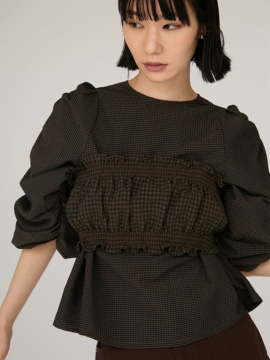 emmi atelier「ギンガムチェック2ピースブラウス」|シャツ・ブラウス|
