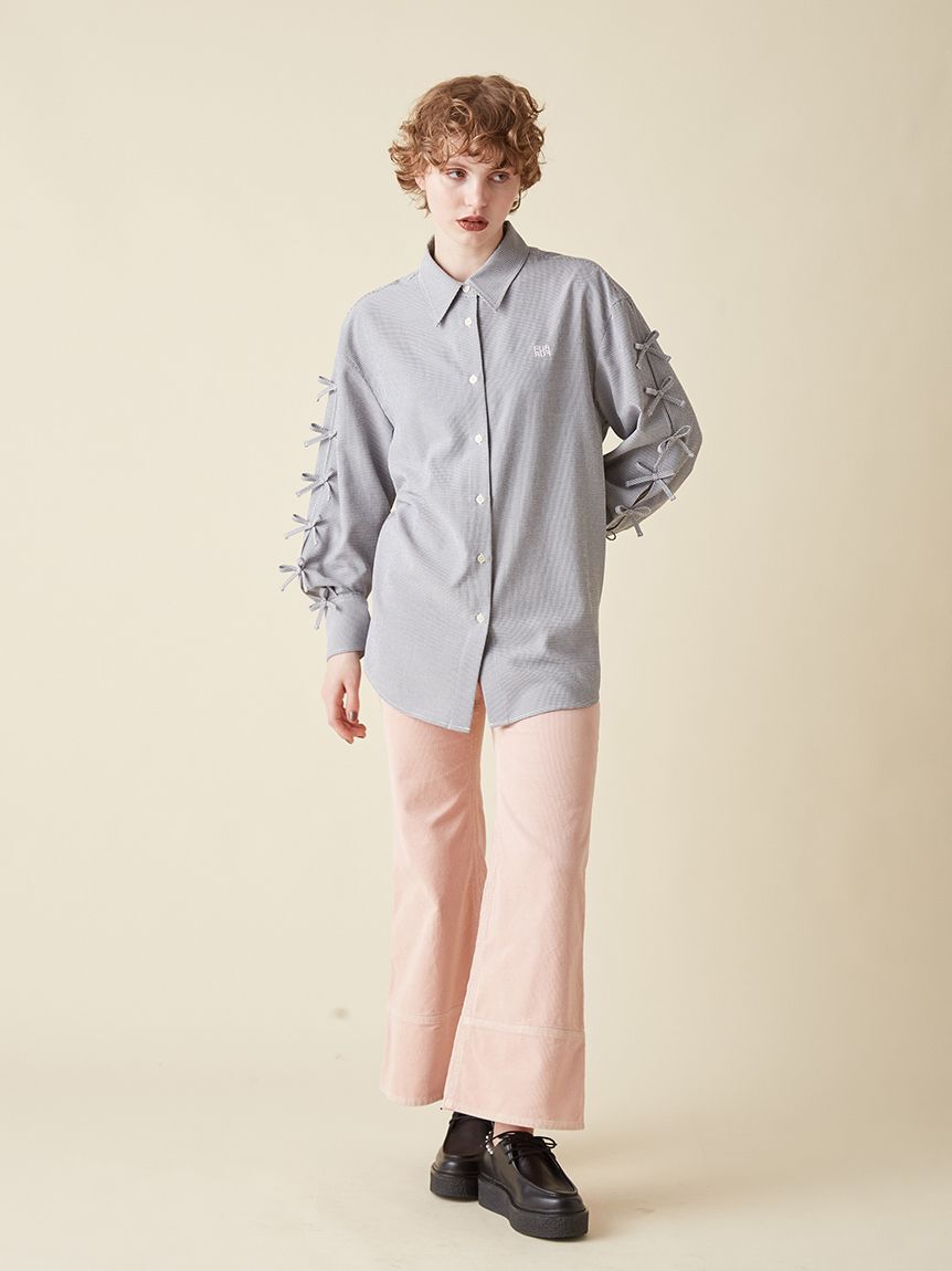 FURFUR「リボンスリーブシアーシャツ」|シャツ・ブラウス|