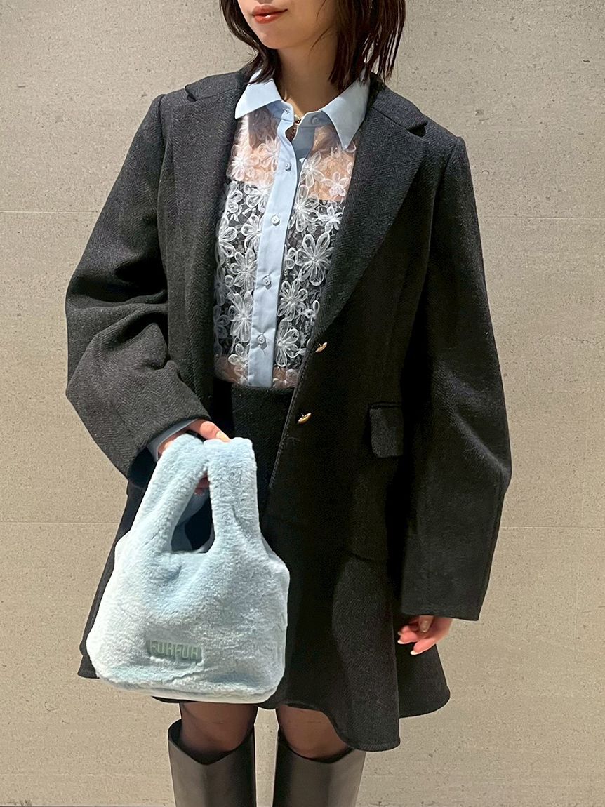 FURFUR「ツイードフレアドレスコート」|チェスターコート|