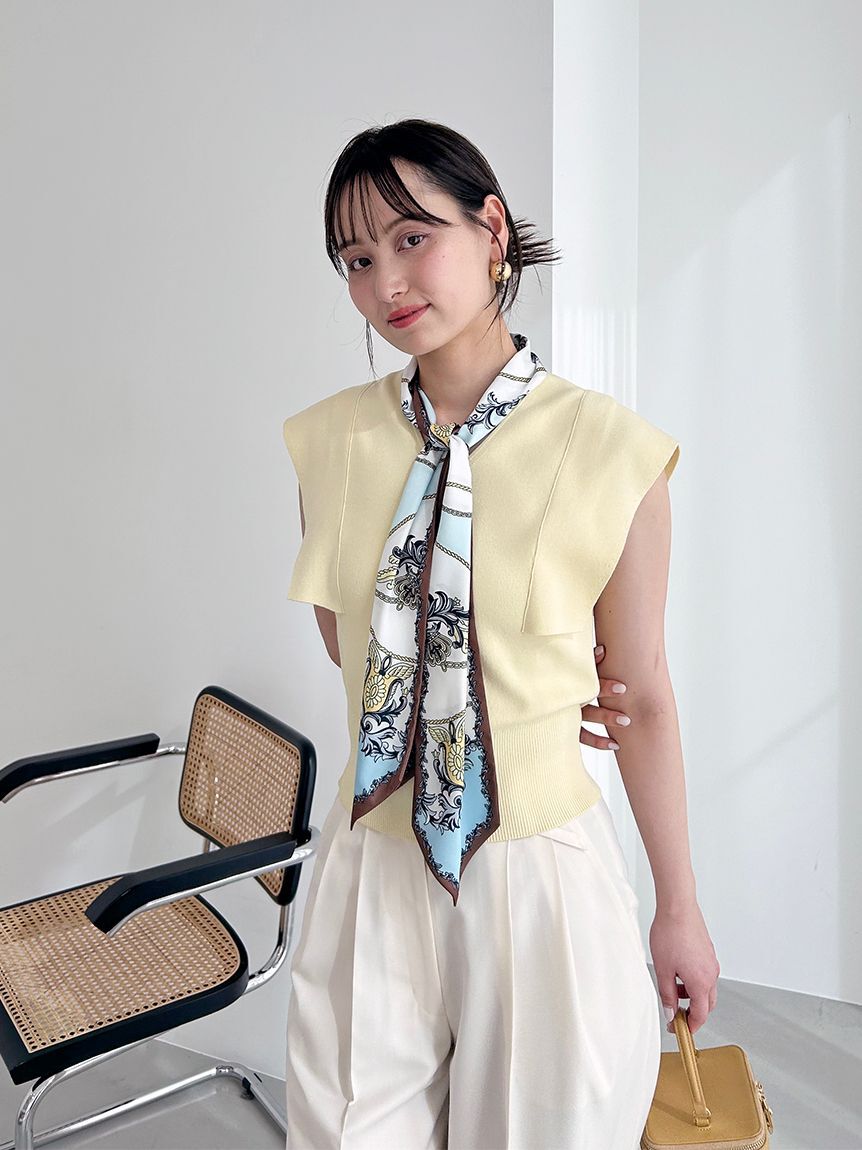 SNIDEL「Sustainableタイセットノースリニットプルオーバー」|ニット・セーター|