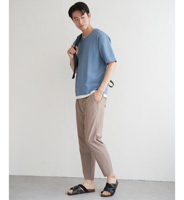 ikka「【吸水速乾】ドライ鹿の子レイヤードTシャツ5分袖」|Tシャツ・カットソー|