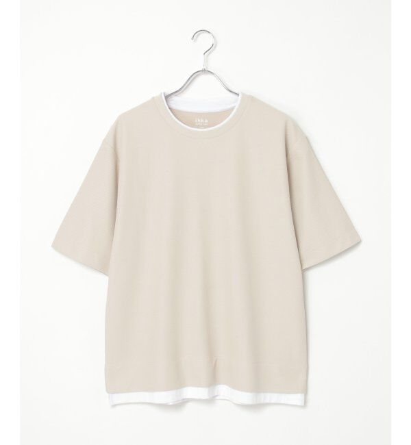 ikka「【吸水速乾】ドライ鹿の子レイヤードTシャツ5分袖」|Tシャツ・カットソー|