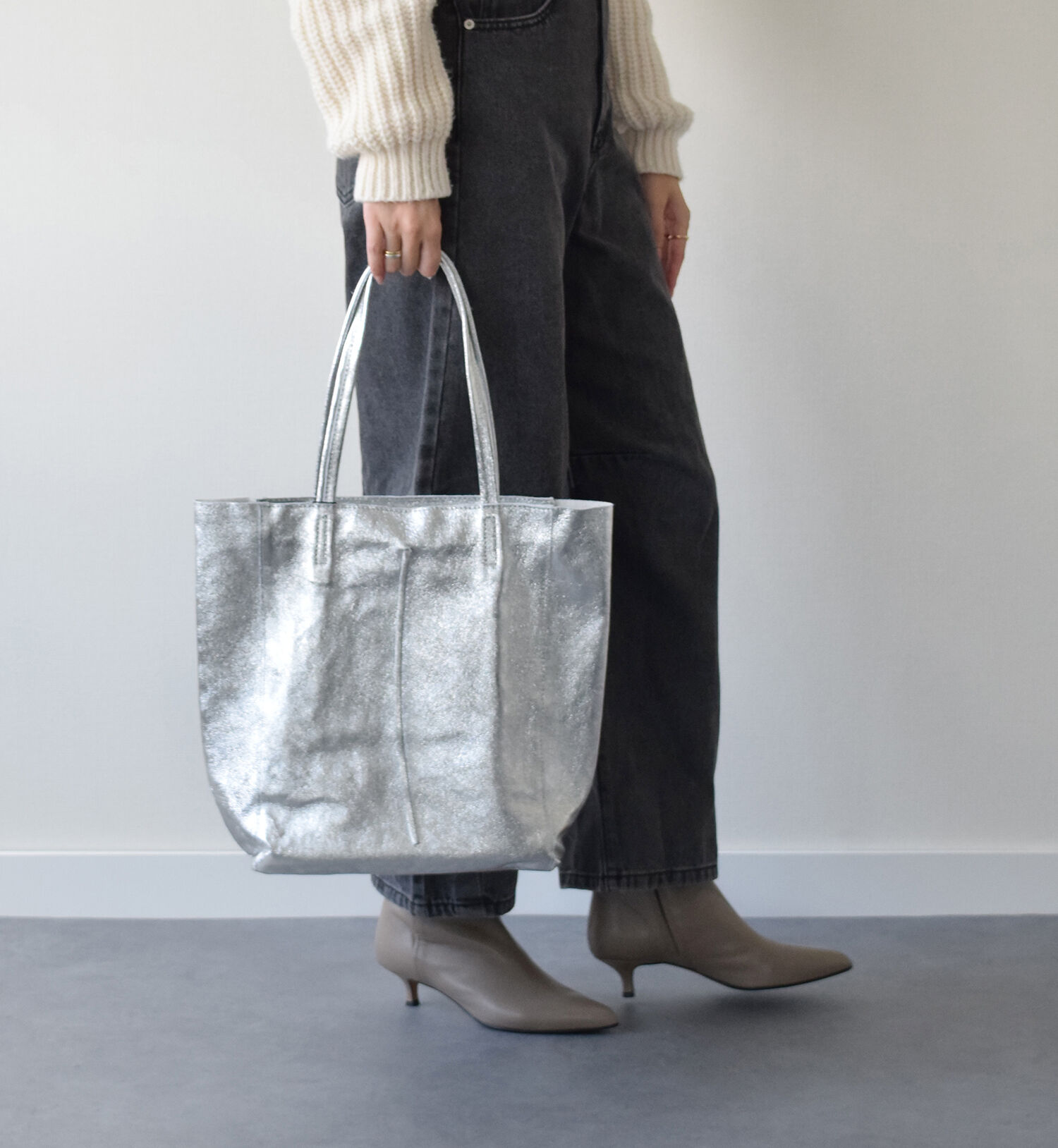 IMPORT SELECT「【ANDREA CARDONE】メタリックレザートートバッグ(Q36601)」|トートバッグ|