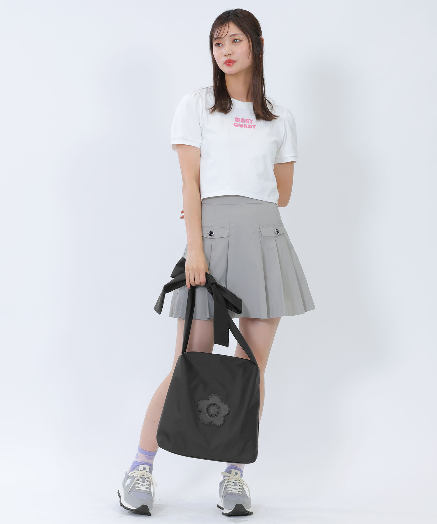 MARY QUANT「パフィーリボンデイジーパッチ トート」|トートバッグ|ブラック