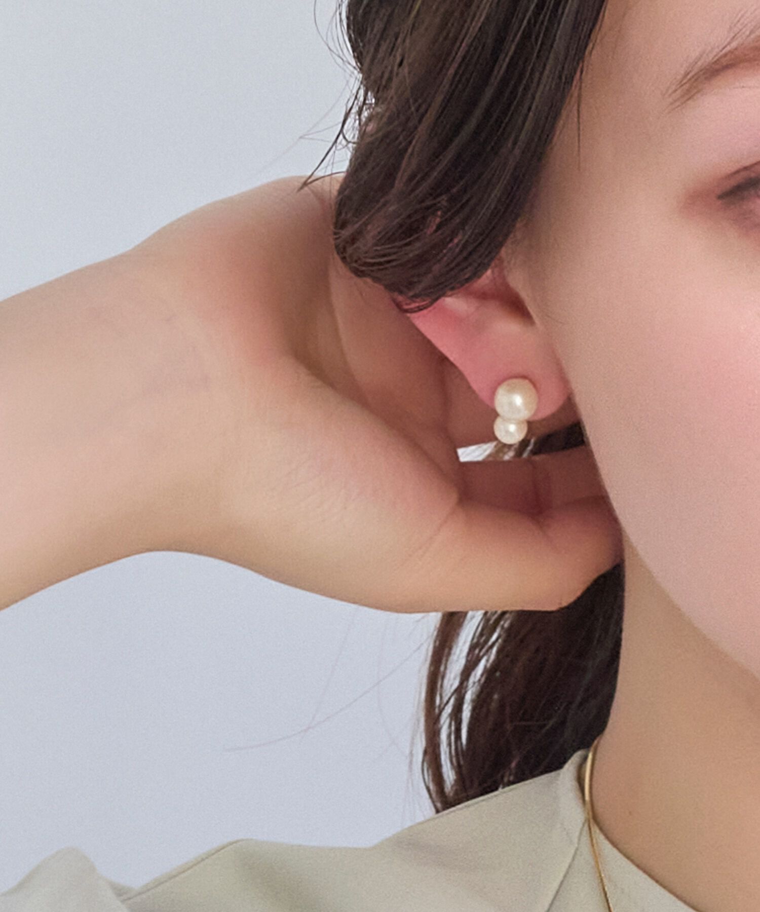 Phoebe「【金属アレルギー対応】ツインパールセラミックピアス」|ピアス|
