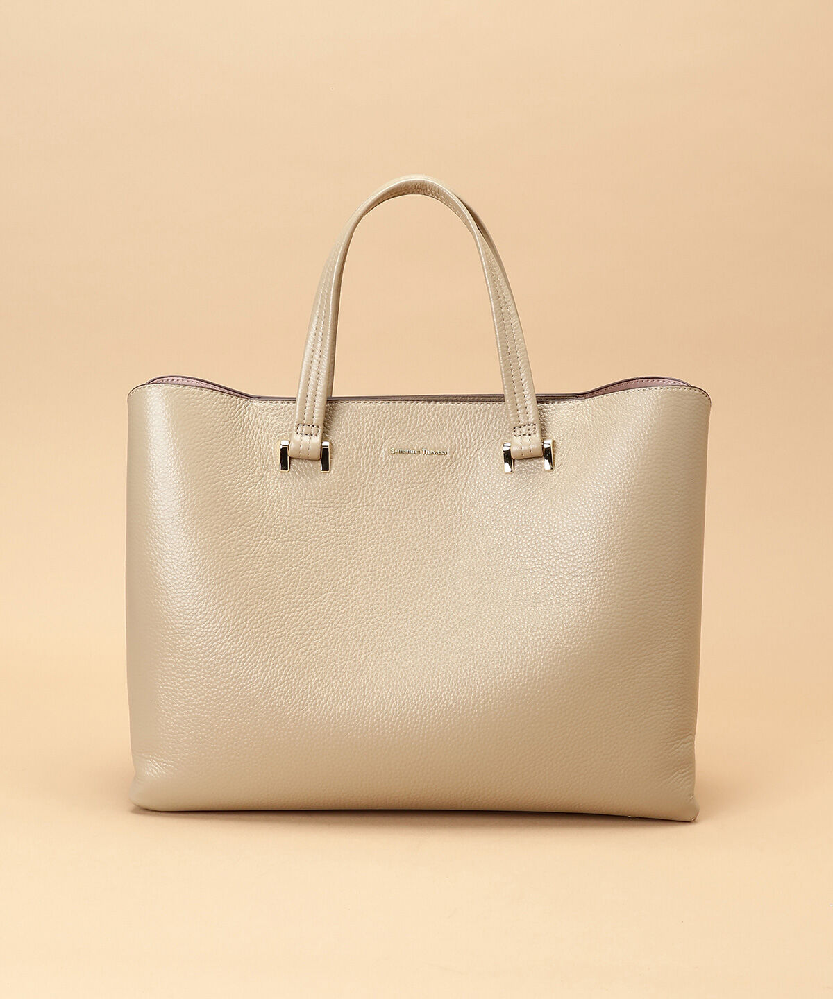 Samantha Thavasa「シボ型押しレザートートバッグ」|トートバッグ|ベージュ