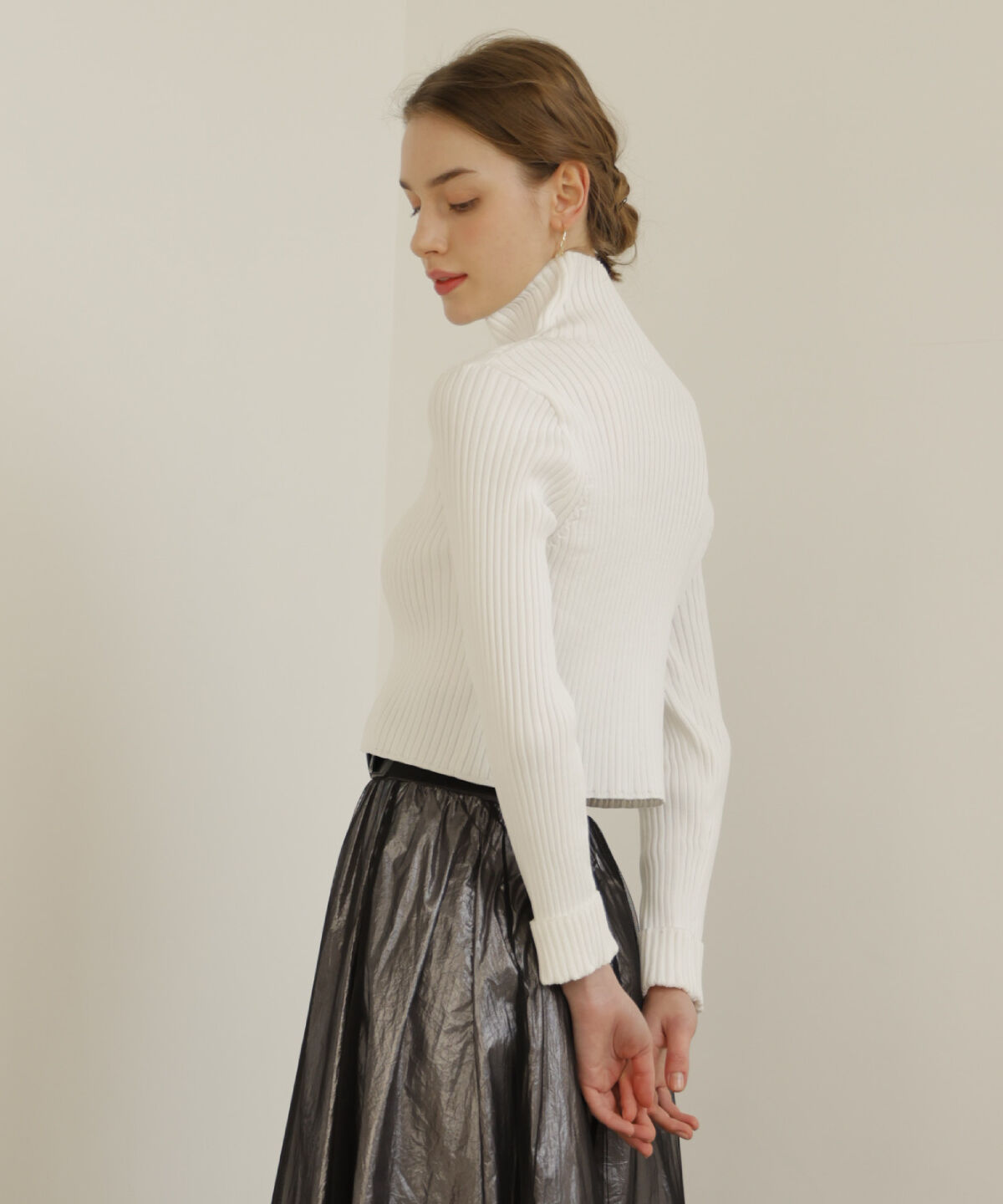 アンドクチュール「リブジッパーカーディガン」|カーディガン|