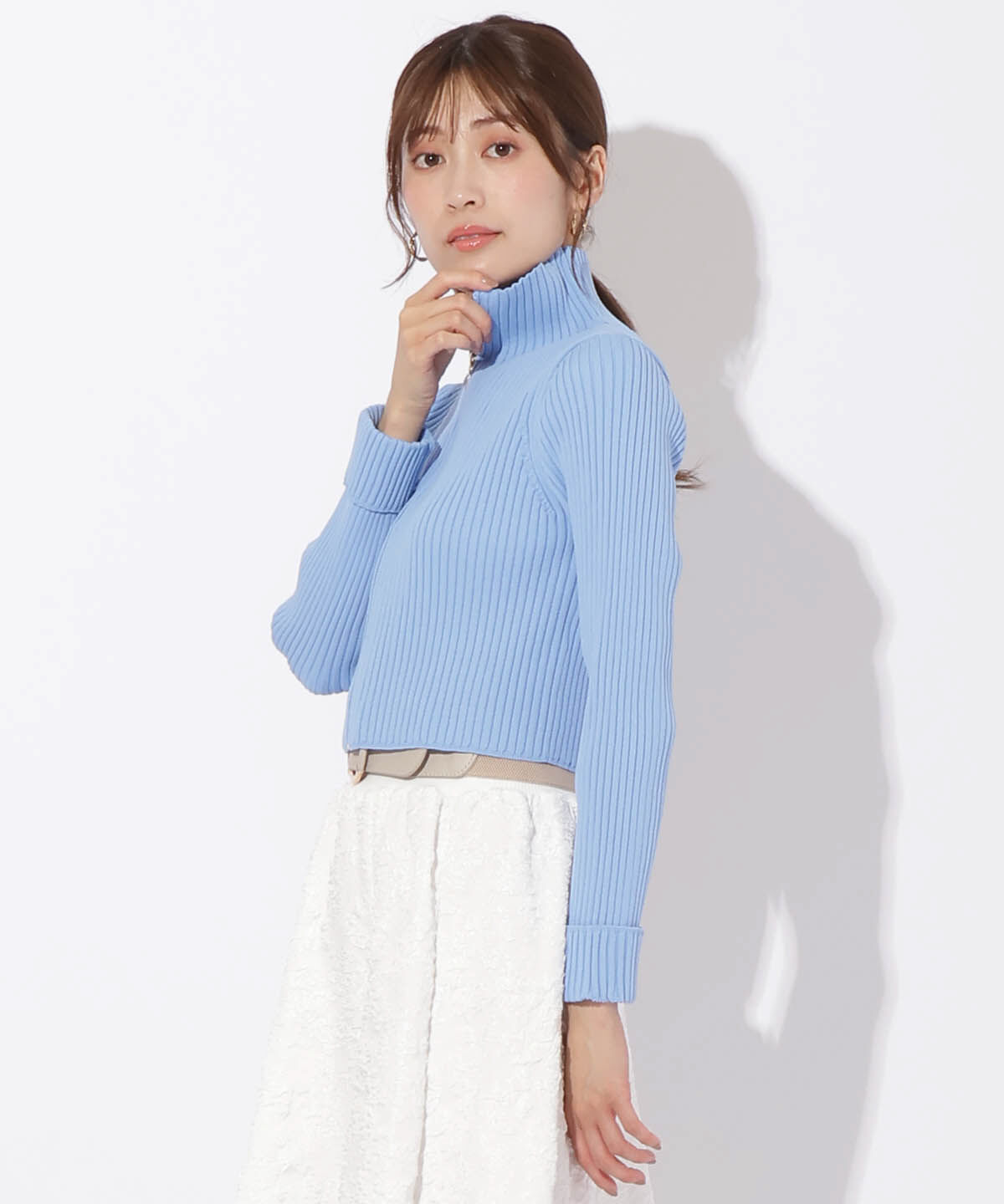 アンドクチュール「リブジッパーカーディガン」|カーディガン|