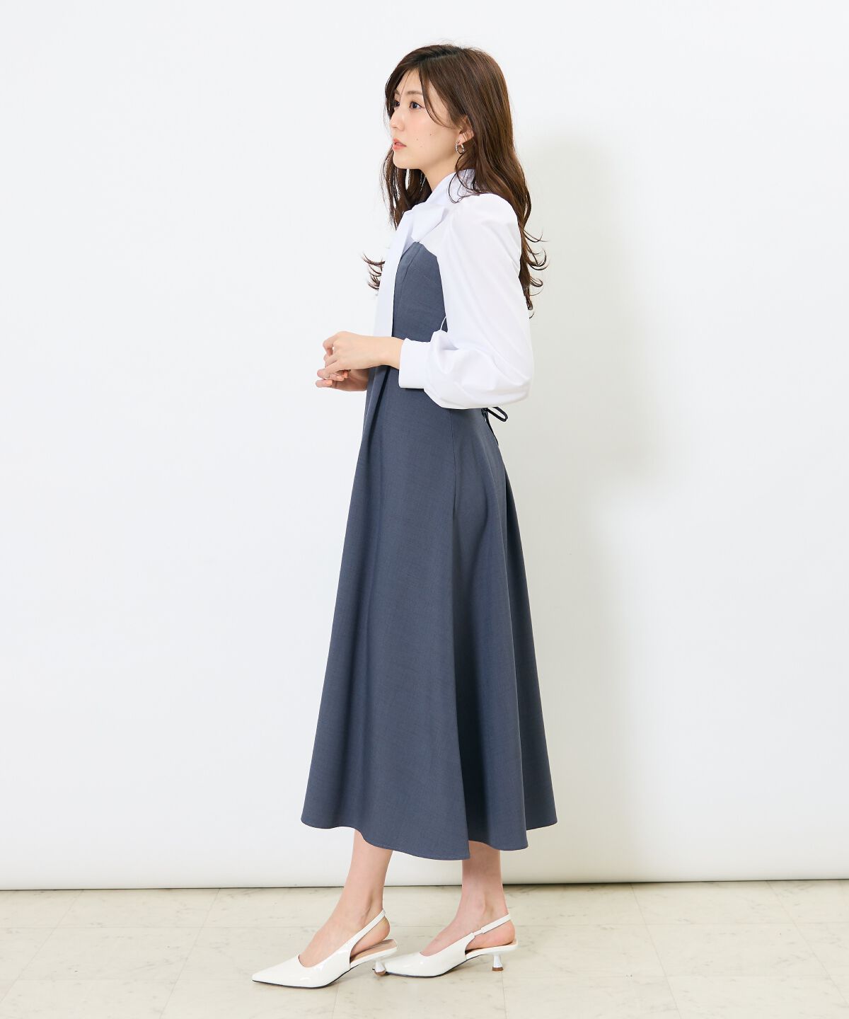 アンドクチュール「ヨーク切替リボンタイワンピース」|ワンピース|