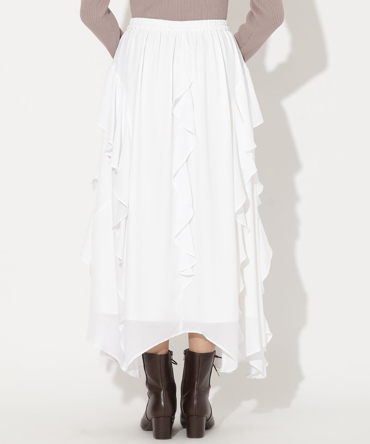 アンドクチュール「ラッフル切替フレアスカート」|フレア|