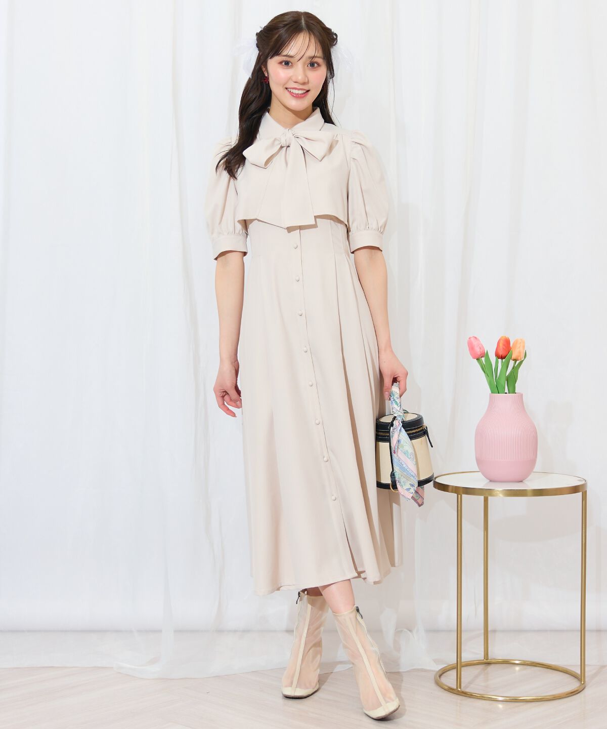 WILLSELECTION「レイヤードライクリボンタイシャツワンピース」|ワンピース|