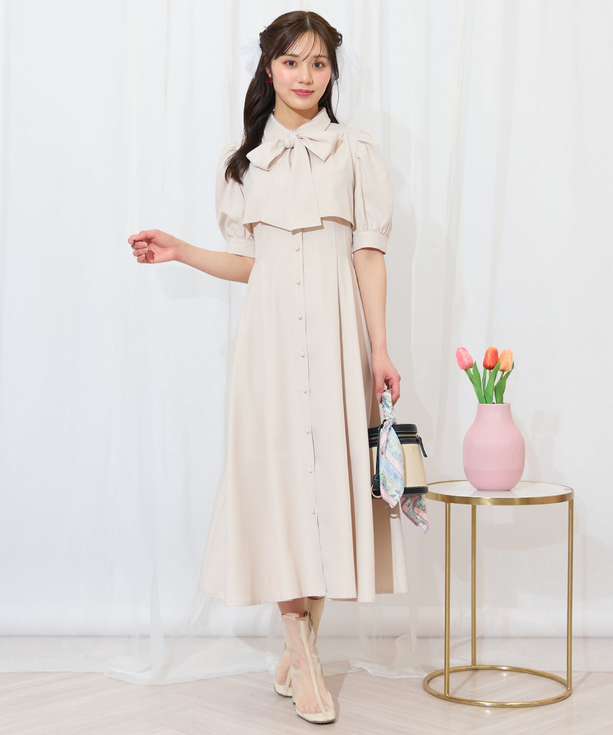 WILLSELECTION「レイヤードライクリボンタイシャツワンピース」|ワンピース|