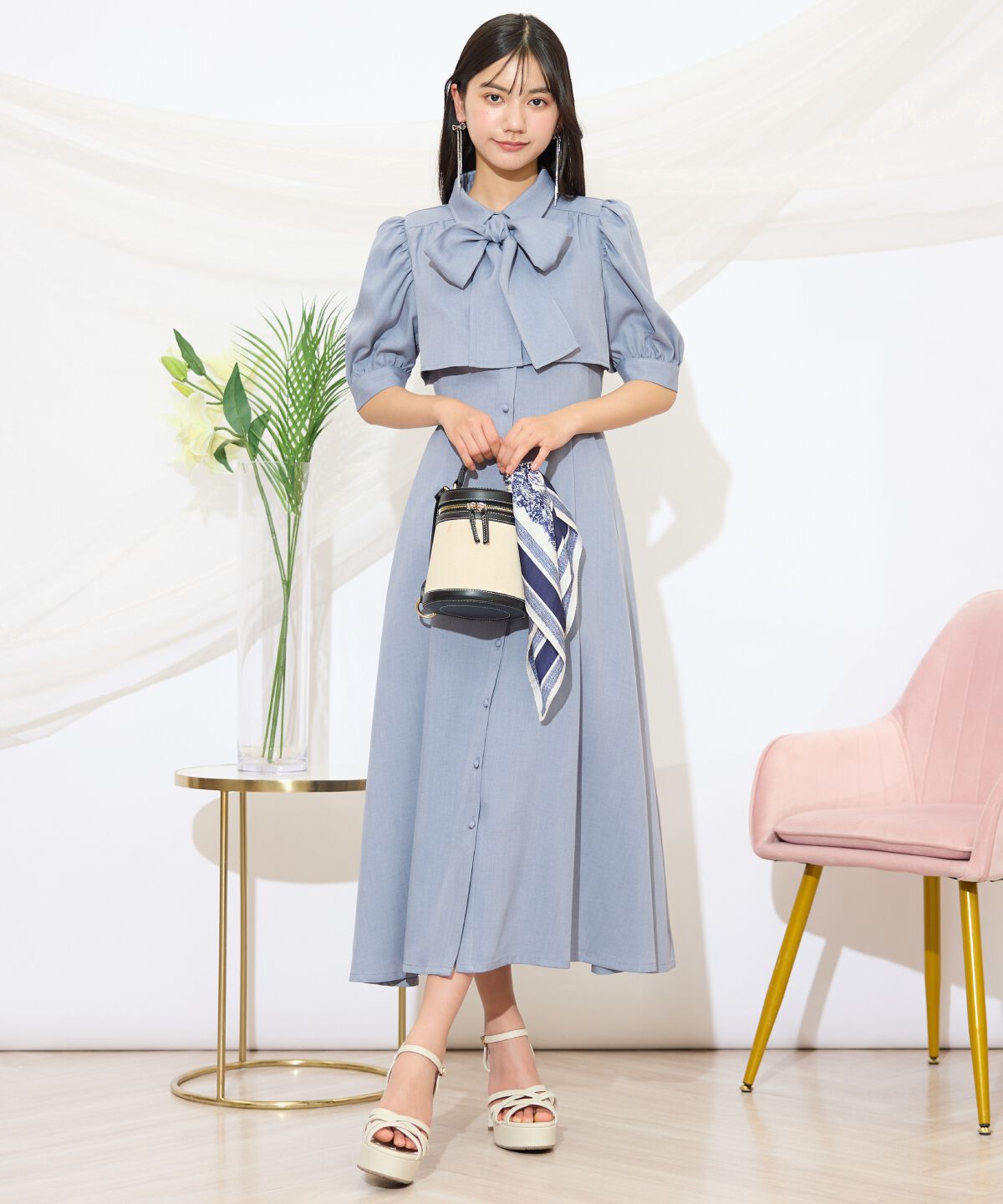 WILLSELECTION「レイヤードライクリボンタイシャツワンピース」|ワンピース|