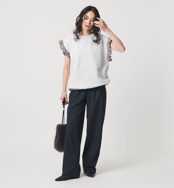 UNITED ARROWS「＜dahl&rsquo;ia＞フリルスリーブ スウェット」|Tシャツ・カットソー|